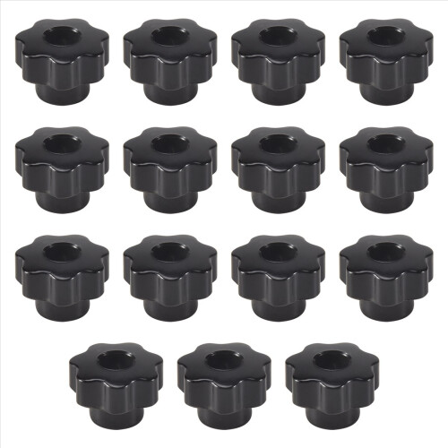 15Pcs M6 Star Knob Clamping Handle Nut Through Hol
