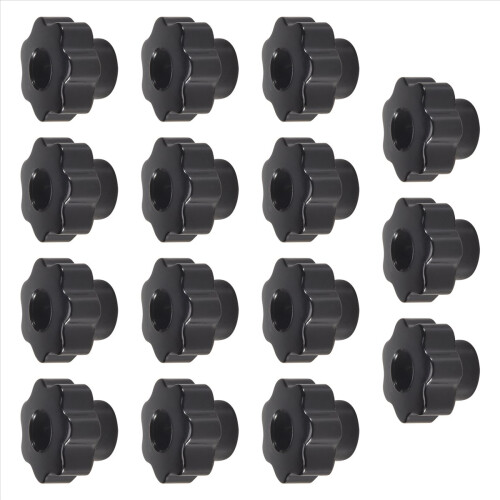 15Pcs M6 Star Knob Clamping Handle Nut Through Hol 2