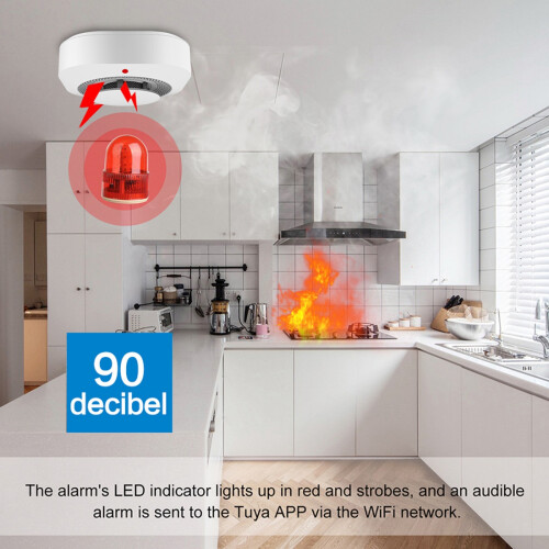 Tuya Wifi Smoke Detector Sensor Smart Home Securit 2