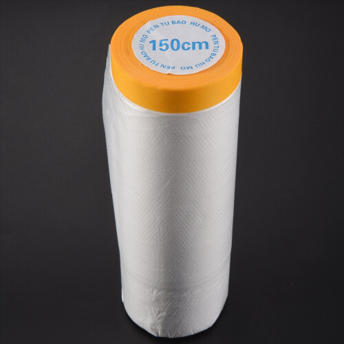 4 Rolls Clear Plastic Sheeting 4.9X 65.5 Ft Pre-Ta 2