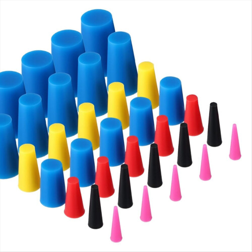 100 Pcs Silicone Rubber Tapered Plug 1/16" to 1/2" 1