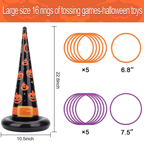 Halloween Toys Games, Inflatable Witch Hat Ring To 2