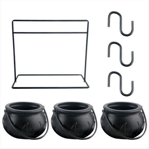 3pcs Halloween Witch Cauldron Candy Bowl Serving B