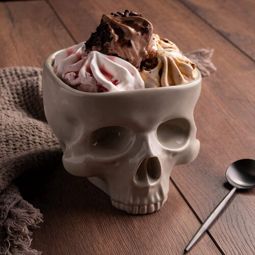 Retro Tabletop Decor Porcelain Gothic Skull Pasta 2
