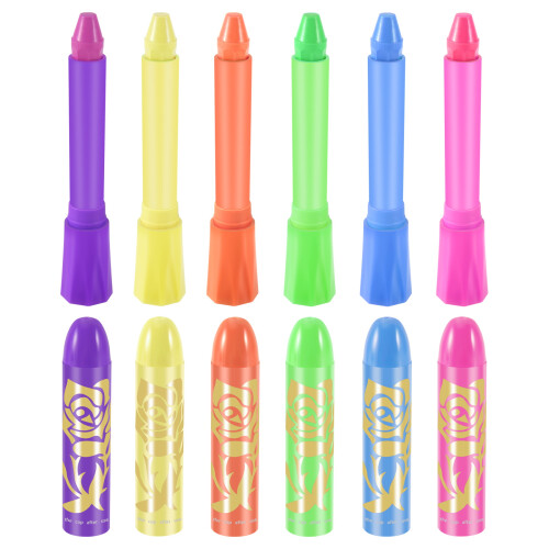 6 Pack Glow in the Dark Face Body Paint Sticks Mar 2