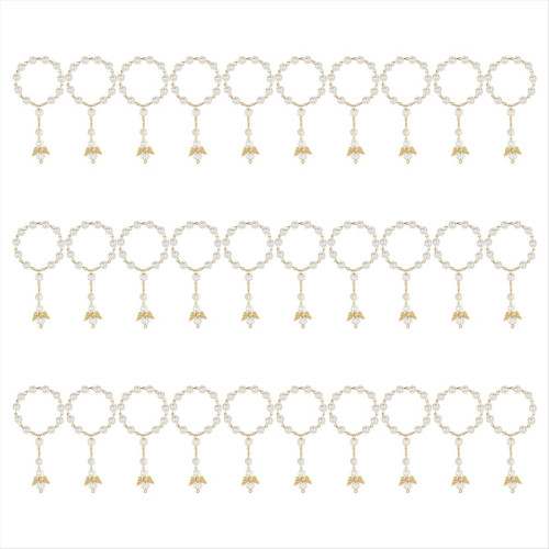 30 Pieces Baptism Rosary Acrylic Beads Mini Rosari