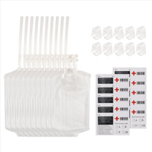 10Pcs 400ML Transparent Drink Bag with 10x Sticker