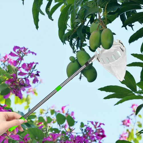 Fruit Picker Pole with Storage Bag Stainless Steel 2