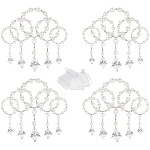 20 Pcs Baptism Acrylic Rosary Beads Mini Rosaries