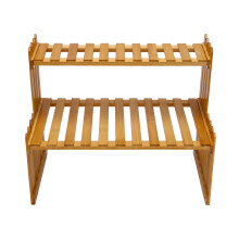 2 Layers Bamboo Storage Rack Kitchen Spice Jar Bot
