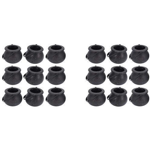 20Pcs Black Cauldron Candy Holder Pot with Handle
