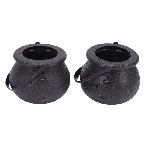 20Pcs Black Cauldron Candy Holder Pot with Handle 2