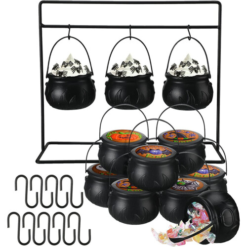 Halloween Cauldron Decor,9pcs Pot, Witches Serving 2