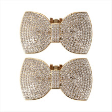 1 Pair Rhinestone Shining Bow Bow-Knot Bridal Wedd