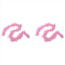 2 Pcs 2M Feather Boas Fluffy Craft Costume Dressup Wedding Party Home Decor (Pink)