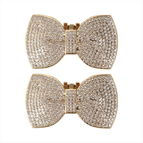 1 Pair Rhinestone Shining Bow Bow-Knot Bridal Wedd 1