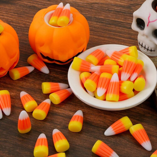 50Pcs Halloween Resin Candy Corn Artificial 3D Bea 2