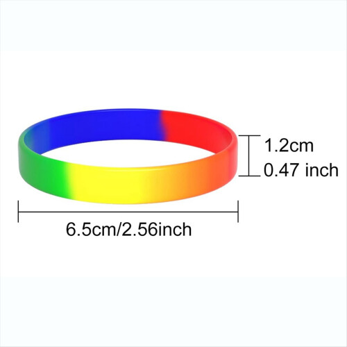 100 Pcs Wristband Bulk Silicone Rainbow Pride Brac 2