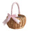 Wicker Woven Flower Basket, with Handle and Pink R 2