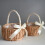 Wicker Woven Flower Basket, with Handle and Pink R 9