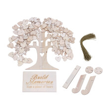 Family Tree Wedding Guest Book, 3D Wooden Guest Sign Book Rustic Wedding Party Decorations