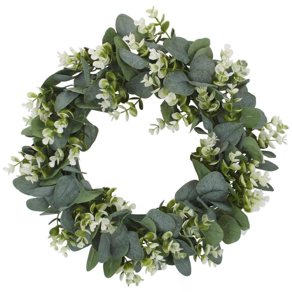 Faux Boxwood Wreath 12.9Inch Artificial For Front 4852750263824