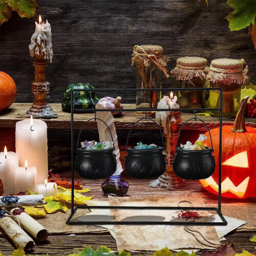3Pcs Trick or Treat Candy Bucket with Handle & Hol 2