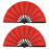 2 Pieces Large Folding Fan Nylon Cloth Handheld Ch 1
