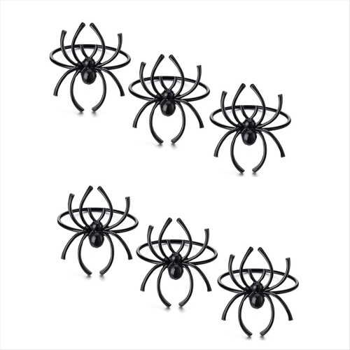 Halloween Napkin Ring Set Spider Black Terror Meta 1