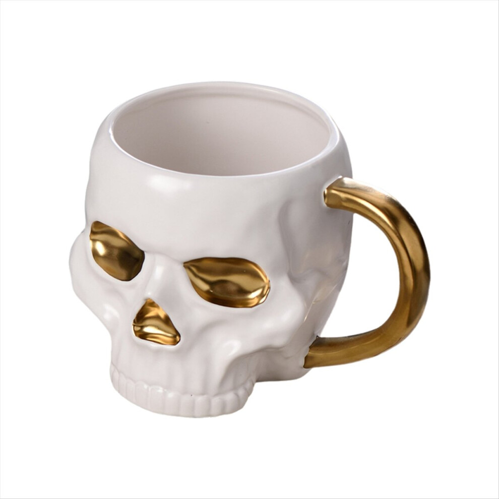 Melitt Halloween Skull Cup With Handle Lidless Ceramic Cu