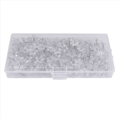 200 Pieces Star Shaped Push Pins Plastic Clear Thu 2