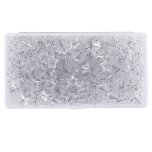 200 Pieces Star Shaped Push Pins Plastic Clear Thu 1