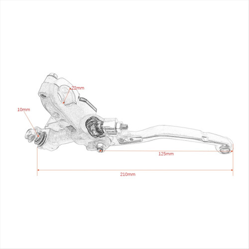 22mm 7/8 Inch Grey Right Brake Master Cylinder Clu 2