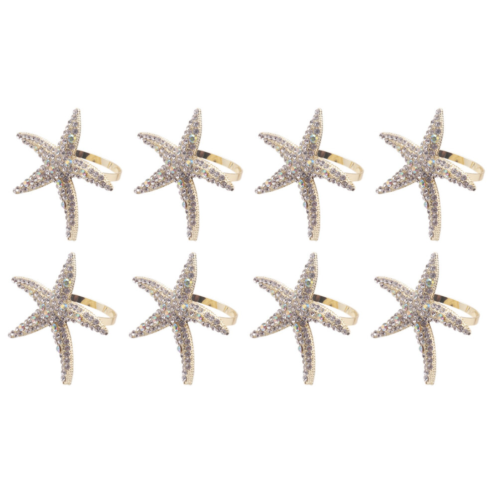 8 Pack Crystal Starfish Napkin Rings,Rhinestone Ri 4852750269789