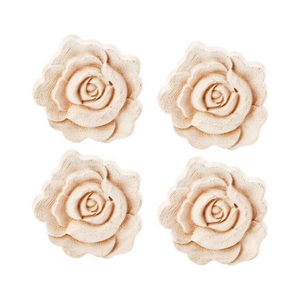 Wooden Carved Onlay Appliques Rose Wood Carving Decal Unpainted Furniture Bed Door Cabinet Decor 4852750284997