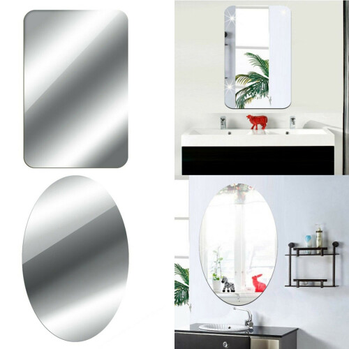 Mirror Wall Sticker Rectangle Self Adhesive Room D 2