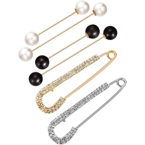 6 Pieces Sweater Shawl Clips Set, Include Double F