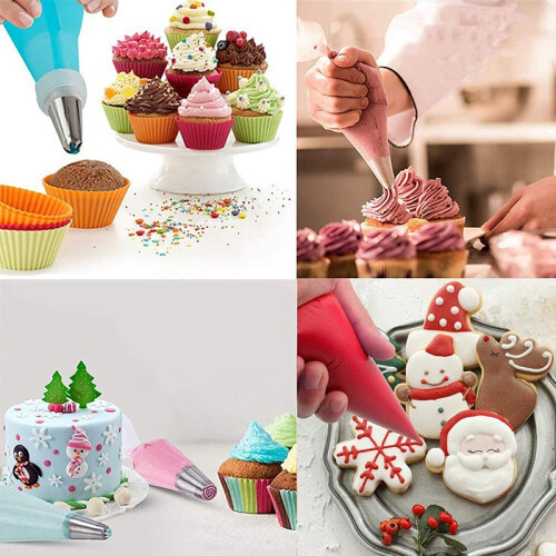 122Pcs Tipless Piping Bags - 100Pcs Disposable Pas 2