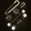 6 Pieces Sweater Shawl Clips Set, Include Double F 4