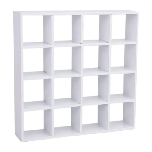 1: 12 Miniature Wood Storage Rack 16 Grid Shelves 1