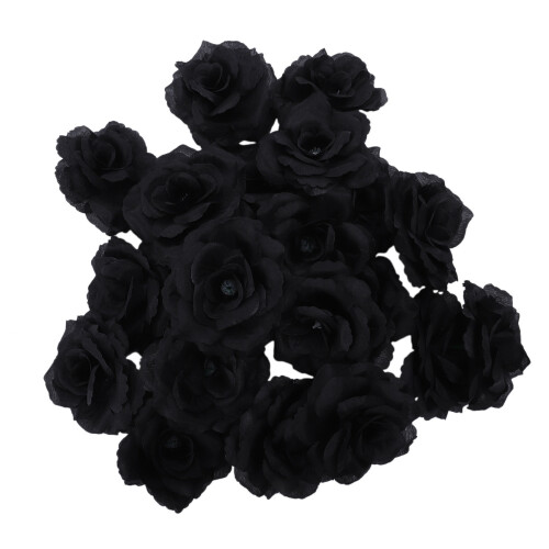 200 Pcs Black Rose Artificial Silk Flower Party We 2