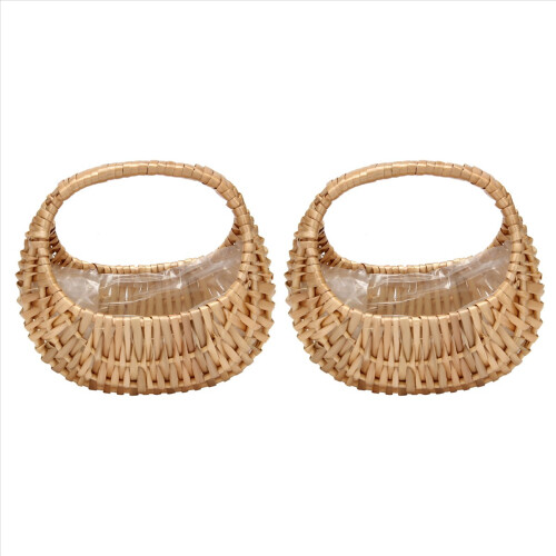 2 Pcs Hand-Held Flower Arrangement Basket Hand-Wov 2