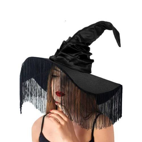 Witch Hat Wide Brim Pointed Crooked Wizard for Hol 2