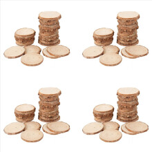 160Pcs 3-4CM Unfinished Natural Round Wood Slices