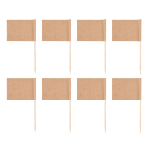 200 Pack Blank Toothpick Flags Kraft Paper Flag Pi 1