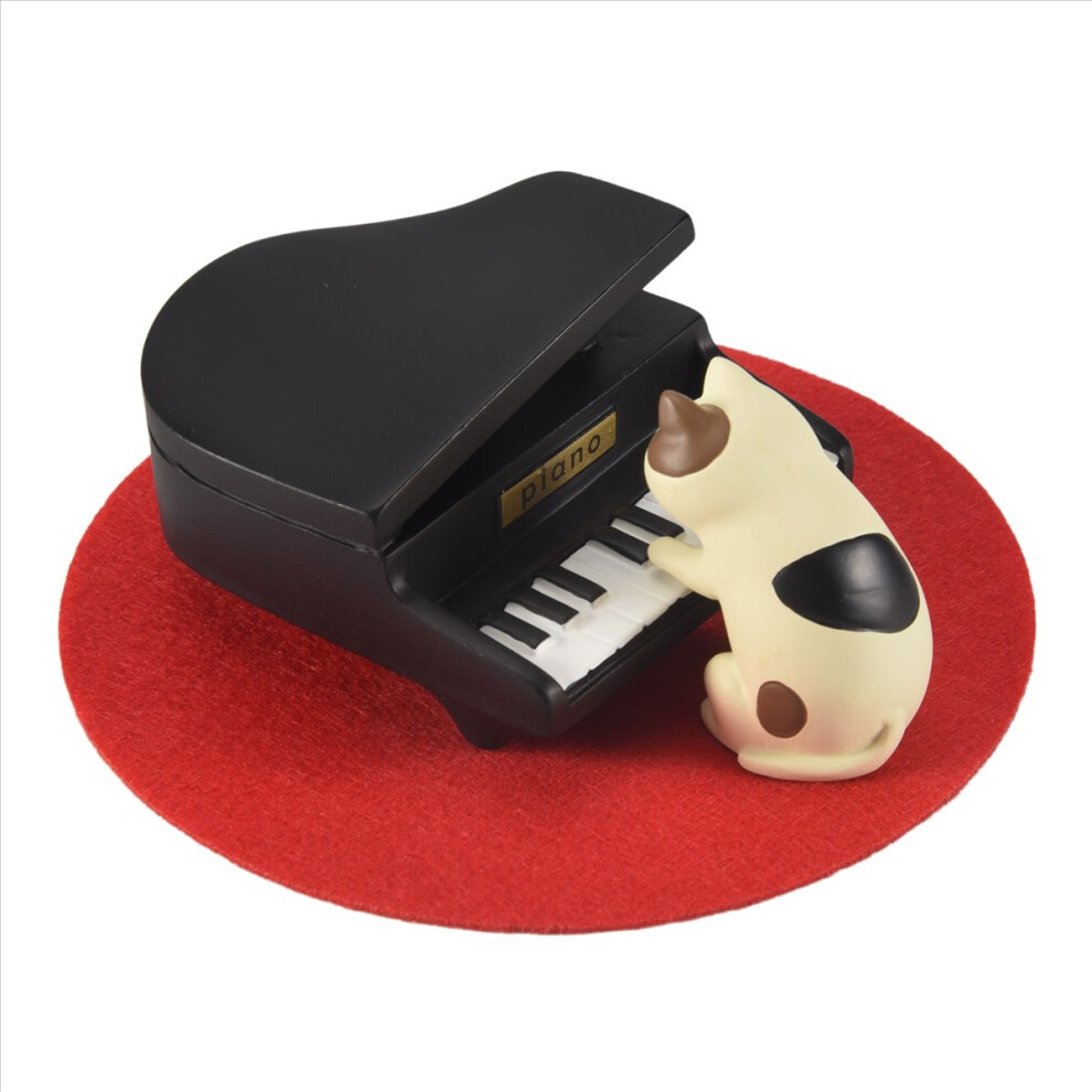 Melitt Cute Piano Cats Figurines - Tiny Statue For Desk D