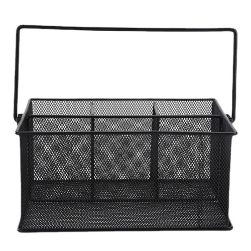 Cutlery Storage Basket with 4 Compartments, Mesh F