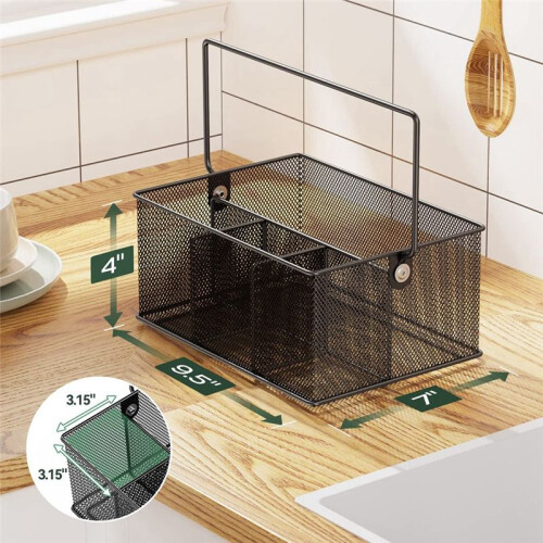 Cutlery Storage Basket with 4 Compartments, Mesh F 2