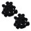 40 Pcs Black Rose Artificial Silk Flower Party Wed 2