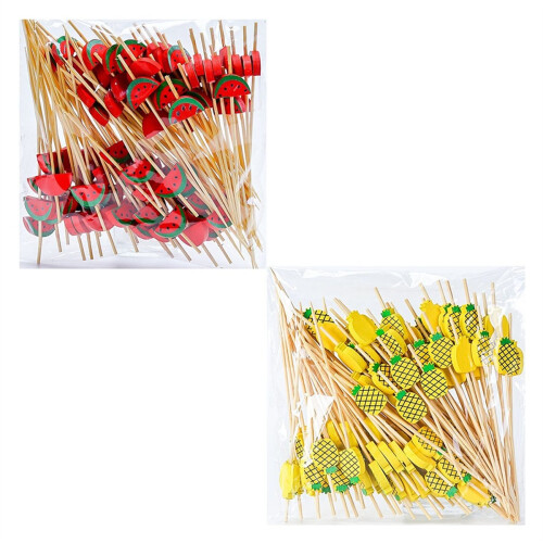 Fruit Picks Bamboo Forks Artistic Toothpicks Cockt 1